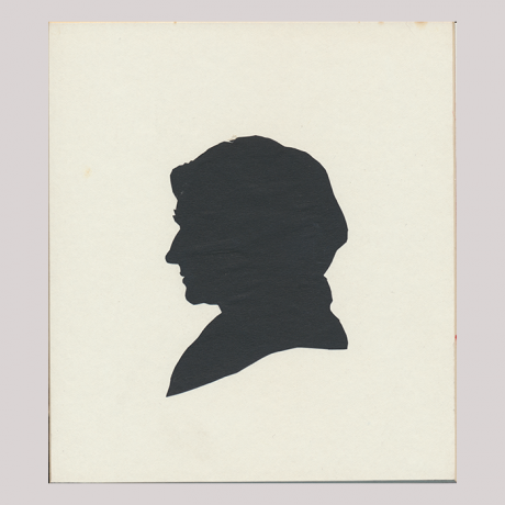 
        Front of silhouette, with man looking left.